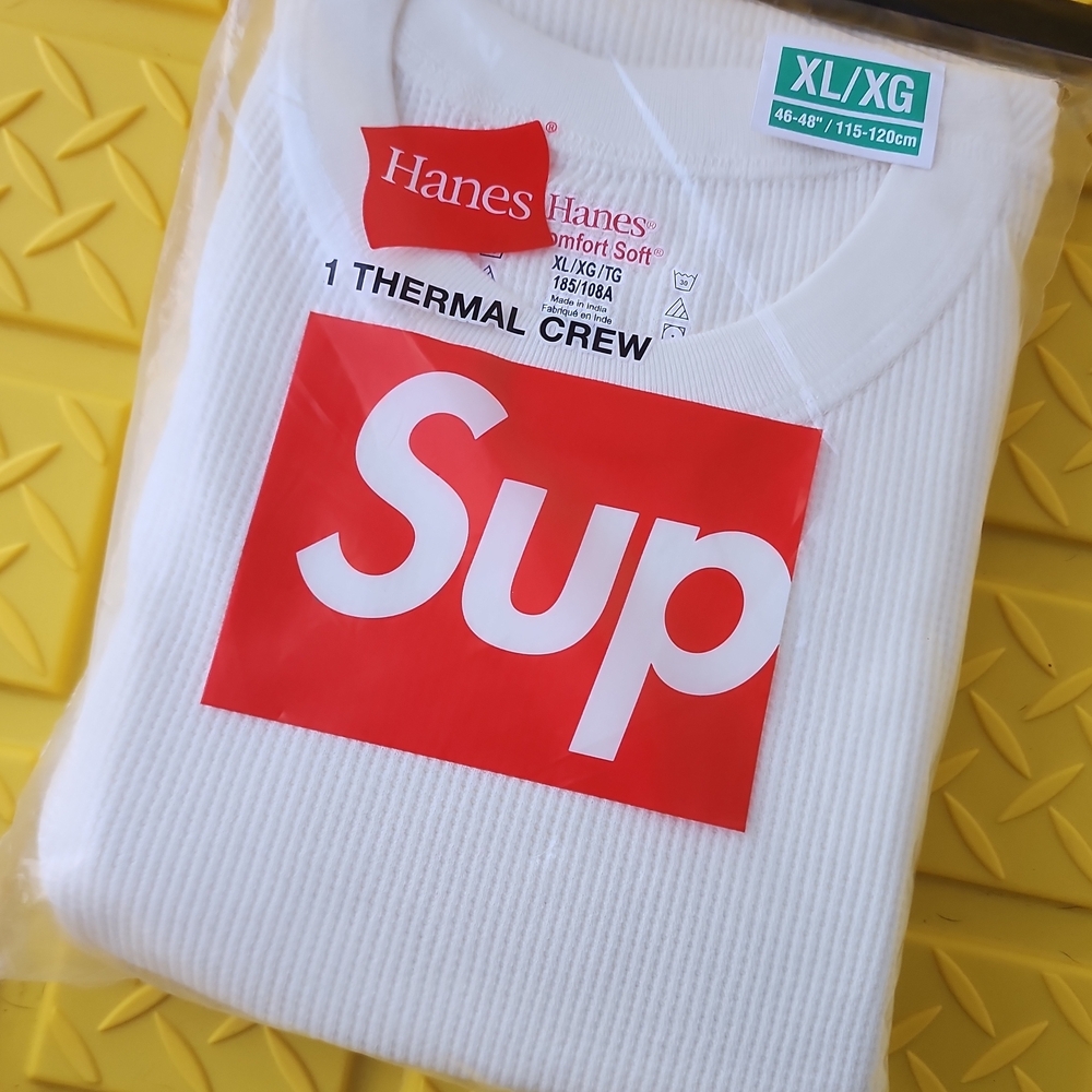 Supreme X Hanes White Crewneck Thermal